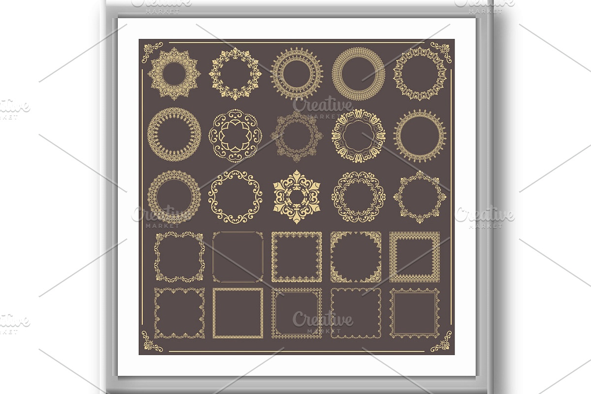 Vintage Big Set of Round Patterns, a Decorative Illustration by FineArtStudio (Photo 3 of 3)