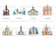 Church Clipart, Christmas Church PNG, a Decorative Illustration by BrushstrokeArtGB (Thumbnail 2 of 9)