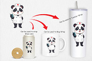 Nurse Panda Clipart, a Graphic by Artnoy (Thumbnail 4 of 5)