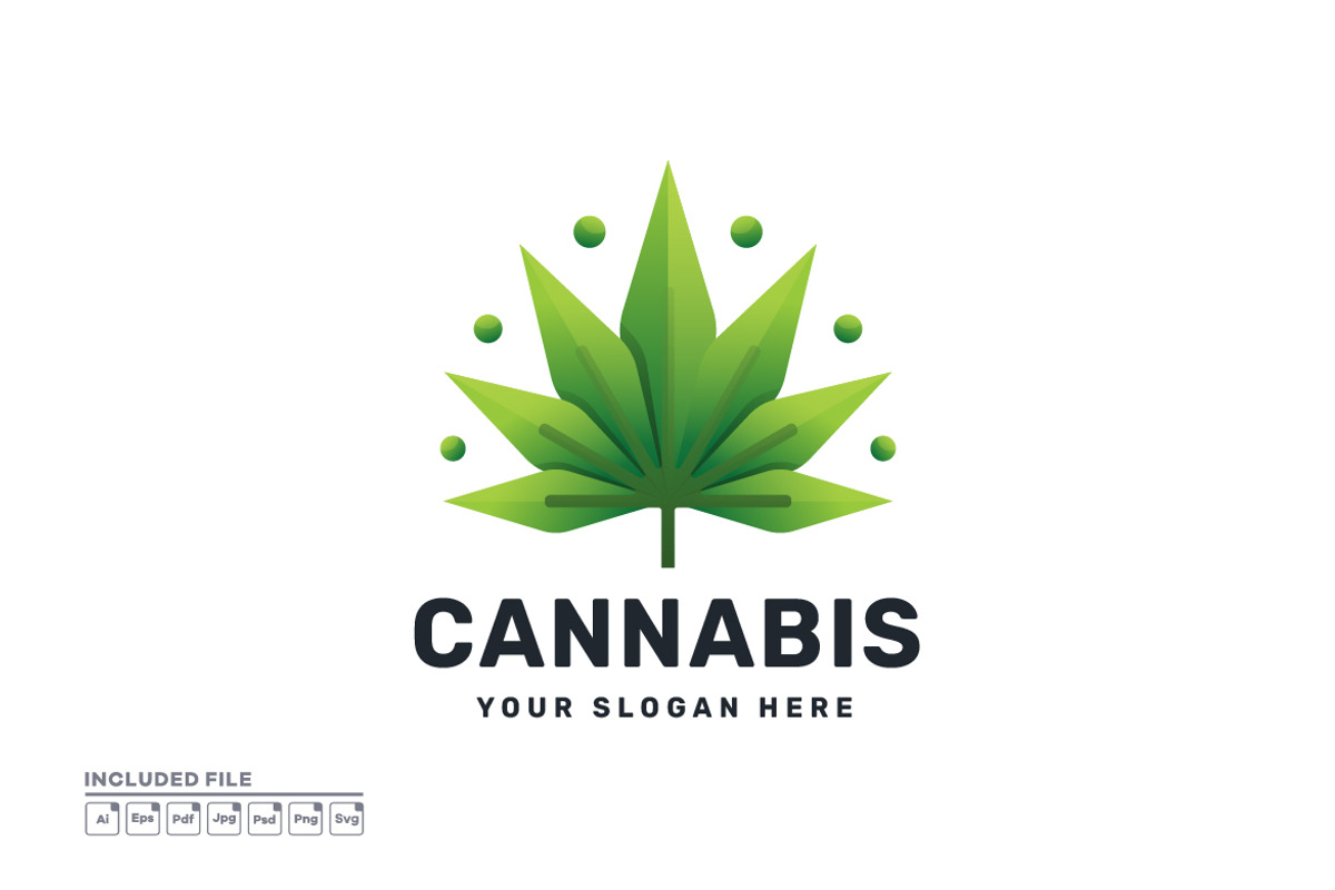 Cannabis Gradient Colorful Logo, a Branding & Logo Template by yuanesei