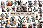 Whimsical Happy Easter Clipart, an Illustration by Sublimation Artist (Thumbnail 1 of 7)