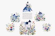 whimsical watercolor castle clipart, a Decorative Illustration by Patishop Art (Thumbnail 9 of 10)