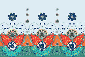 4 Seamless Boho Vector Pattern