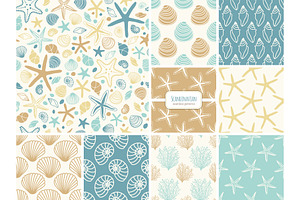 Set Of Seamless Patterns With Hand