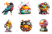 Retro Halloween Bundle, a Seasonal Illustration by CreationArt (Thumbnail 4 of 5)