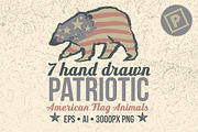 7 Hand Drawn Patriotic Animals, a Graphic by Phosphorus Design Co. (Thumbnail 1 of 5)