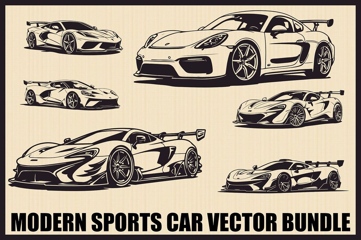 High Speed Sports Car Bundle, an Illustration by Designer_Momina (Photo 1 of 7)