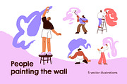 People painting, decorating wall set, a Person Illustration by Good Studio (Thumbnail 1 of 6)