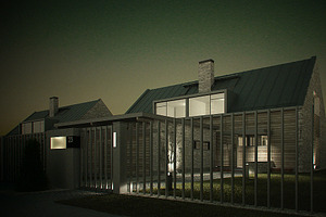 Vray Night And Day Twin House Scene