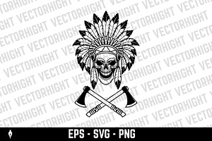 Native Indian Skull Svg