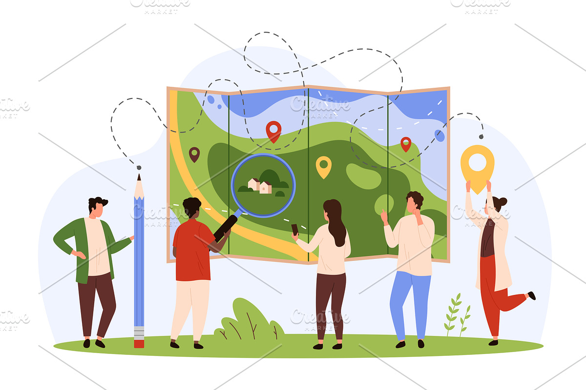 GPS navigation, guide mobile app for, a Technology Illustration by Flashvector