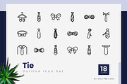Tie Outline Icons, an Outline Icon by Zeer Graphic (Thumbnail 2 of 2)