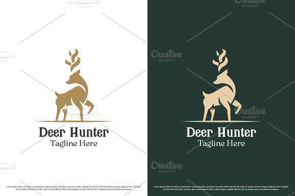 Deer hunter logo design illustration