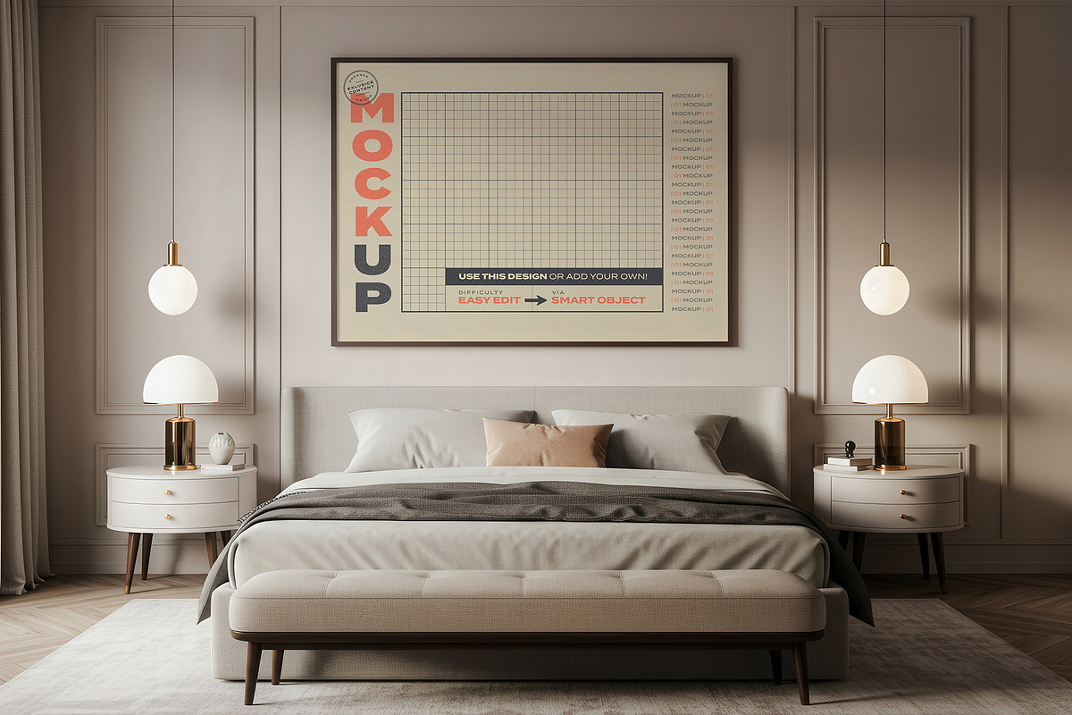 Bedroom Poster Mockups, a Product Mockup by Luuqas Design (Photo 3 of 8)