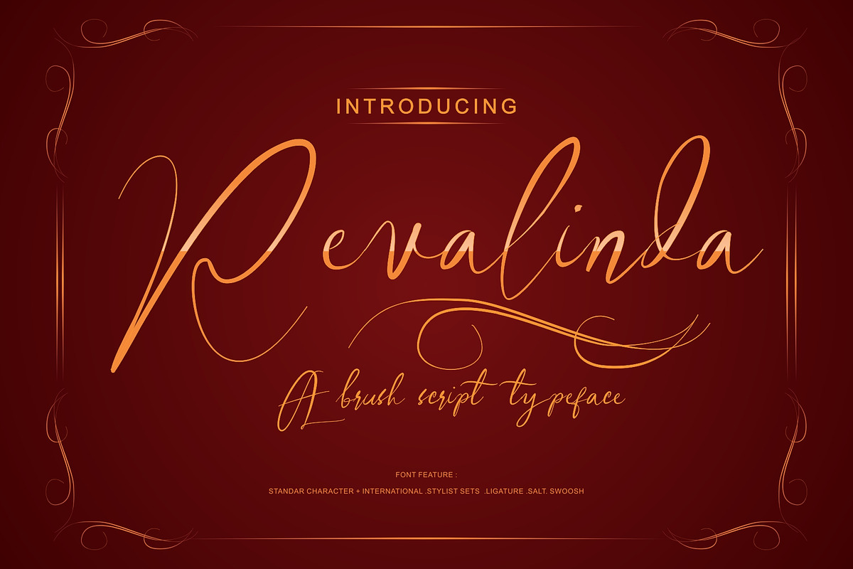 Revalinda brush font preview 2