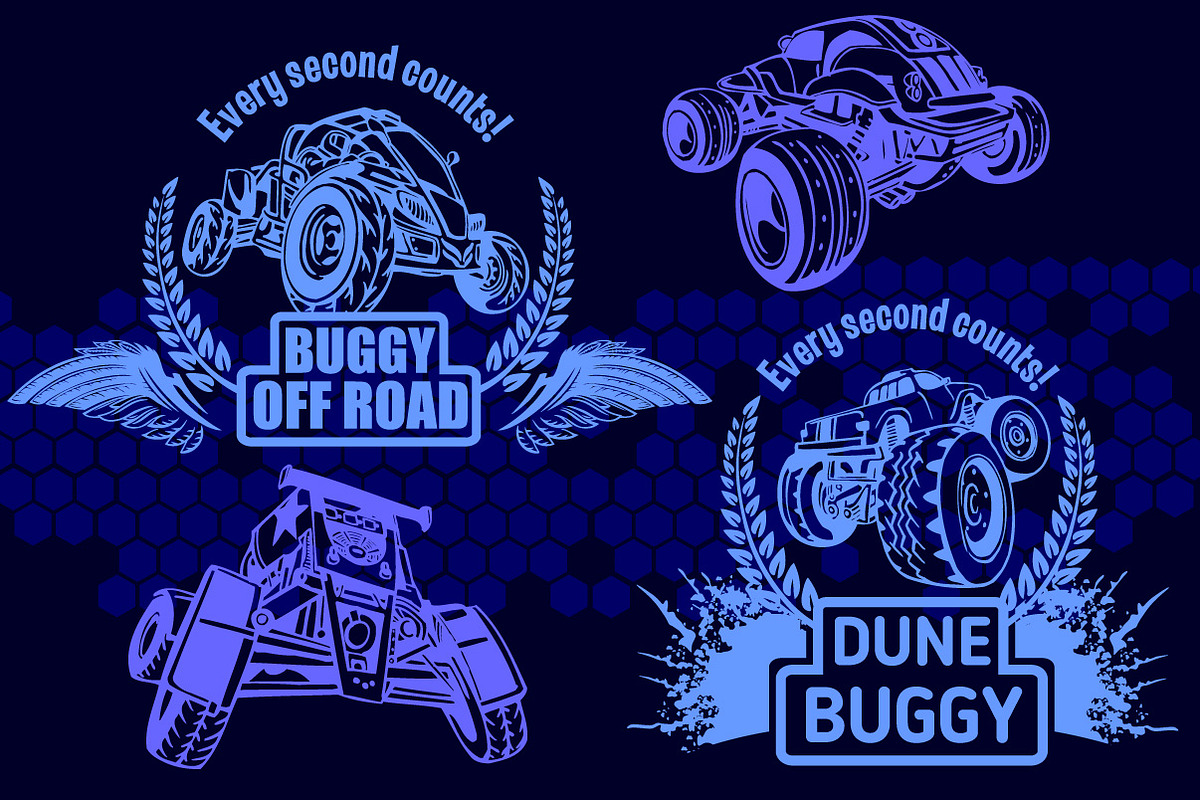 Dune Buggy and Monster Truck, an Illustration by Digital-Clipart (Photo 2 of 4)