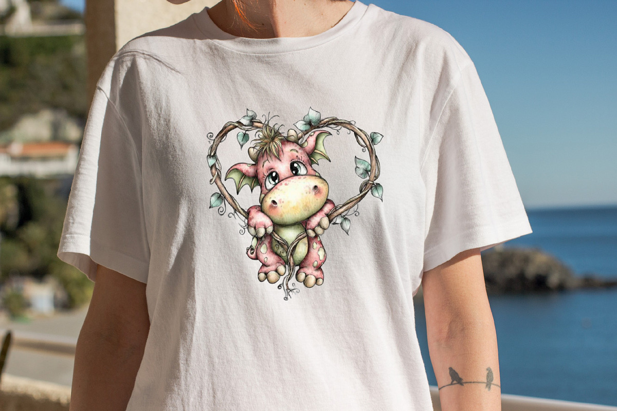Whimsical Valentine Baby Dragon Clip, an Illustration by SVGArt (Photo 6 of 8)