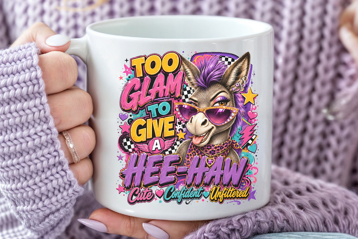 Too Glam To Give A Hee-Haw PNG, a Seasonal Illustration by Rose Art (Photo 4 of 4)