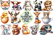 Nursery Animals Clipart, an Illustration by Pixels.Craft (Thumbnail 1 of 7)