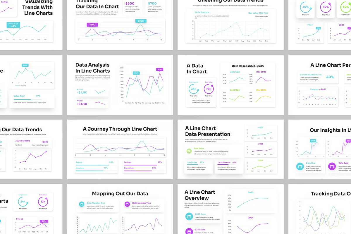 Line Chart Statistic Keynote preview 2