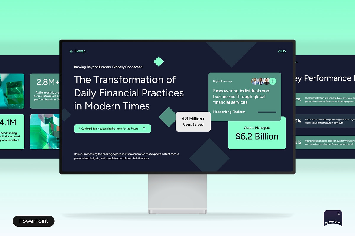 Digital Banking Pitch Deck, a Presentation Template by Claymoon Lab (Photo 1 of 7)