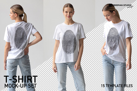 T-Shirt Mock-Up Set, a Shirt Mockup by Freeman Studio