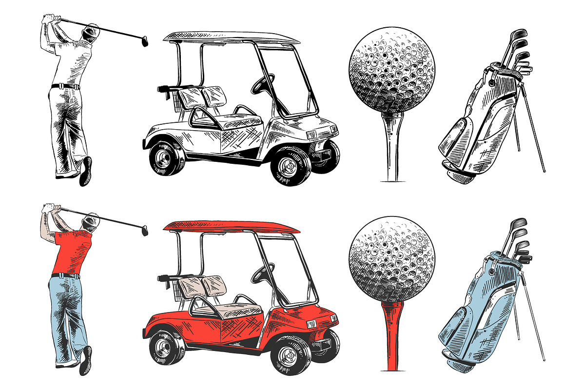 Golf engraved sketches and posters, a Decorative Illustration by Akimo Mia (Photo 2 of 7)