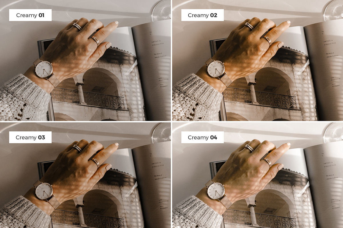 4 Lightroom Presets CREAMY, an Action Add-On by Graace Studio (Photo 4 of 8)