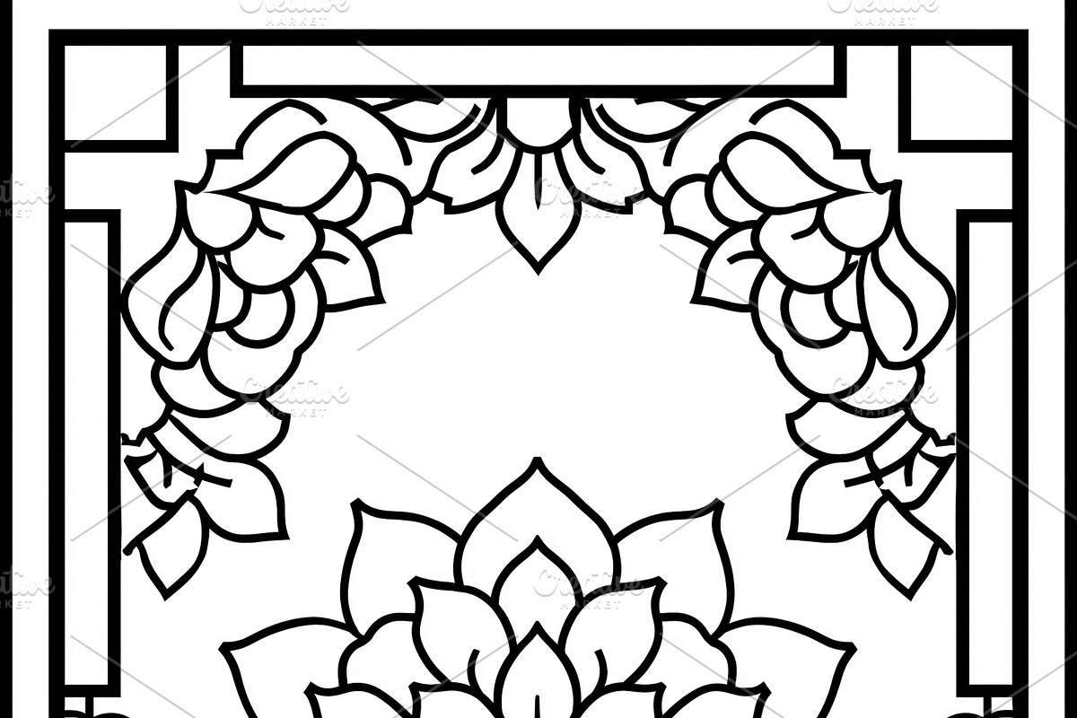 Floral mandala coloring page with symmetrical lotus pattern and, an Illustration by Studio ANNA
