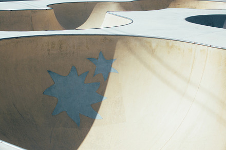 Skate park ramp in detail