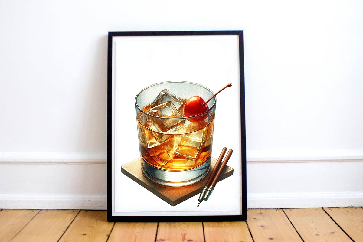 Watercolor Whiskey Cocktails Clipart, a Graphic by CitraGraphics (Photo 4 of 6)