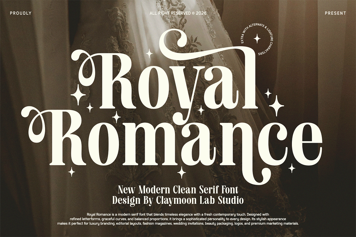 Royal Romance Elegant Modern Serif, a Serif Font by Claymoon Lab (Photo 1 of 7)