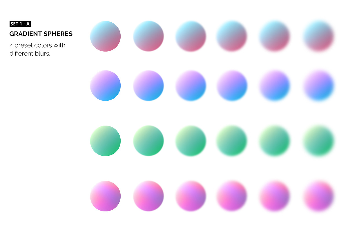 Gradient spheres & torus, a Product Mockup by Fuchsia Design