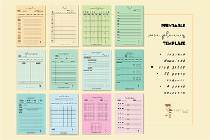 Mini Planner Study Template Digital