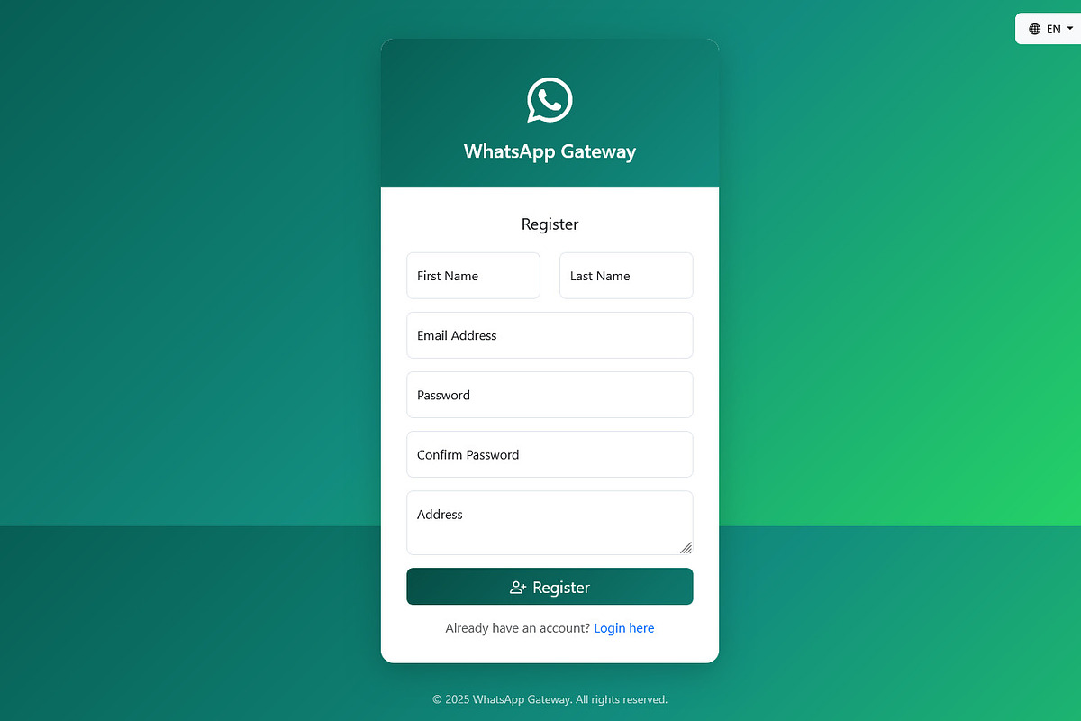 Gowaget Whatsapp Gateway Client, a HTML Template by TheFastest (Photo 2 of 6)