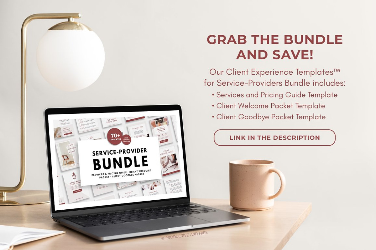 Client Experience Welcome Packet, a Magazine Template by ProductiveandFree