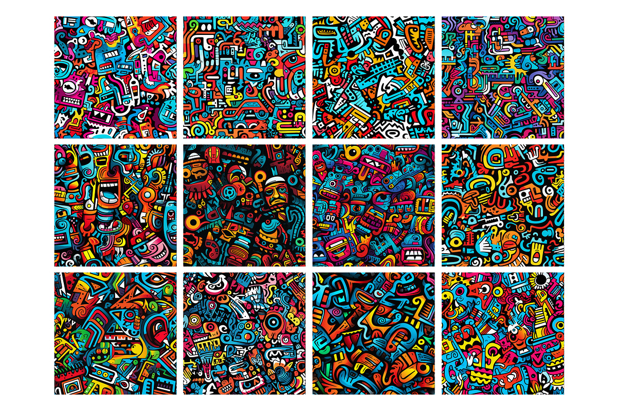 Graffiti Pattern, a Pattern Graphic by Forhadx5 (Photo 4 of 11)