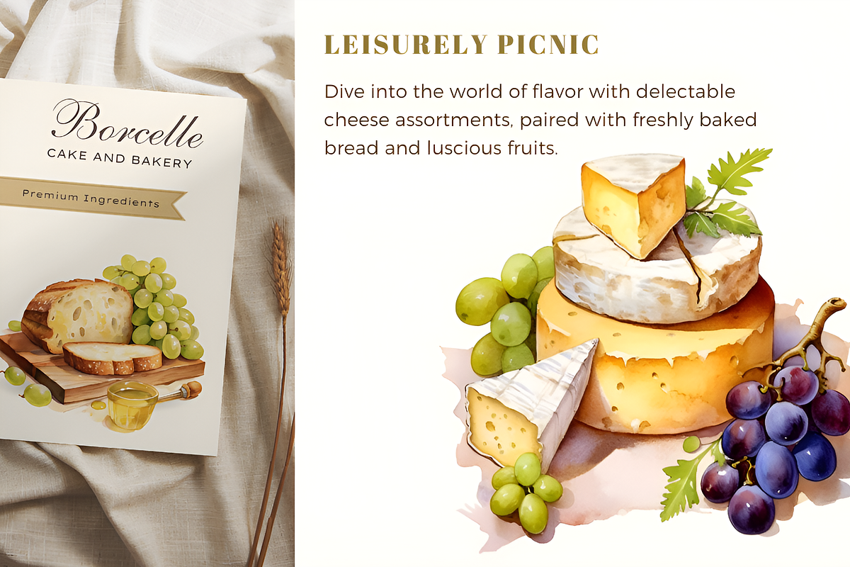 Vineyard Picnic Watercolor Clipart, a Food Illustration by foxsong (Photo 8 of 11)