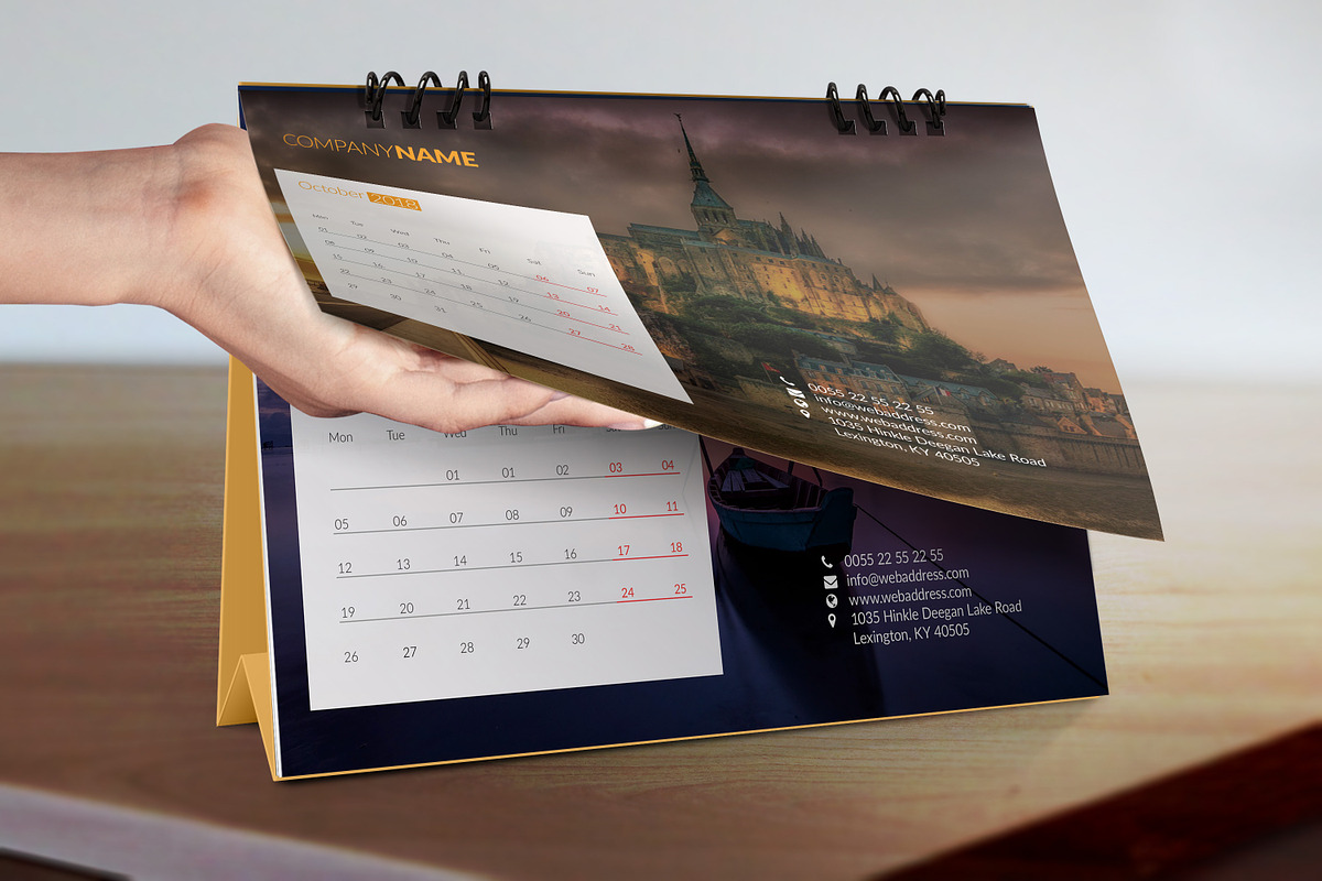 Desk Calendar (Template) 2018, a Stationery Template by graphicbox (Photo 2 of 7)