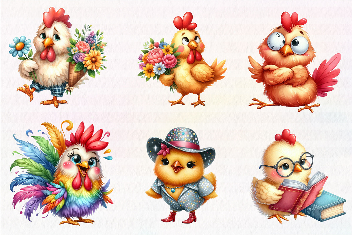 Funny Chiken clipart, an Illustration by CreationArt (Photo 5 of 5)