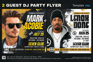 2 Guest Dj Party Flyer Template