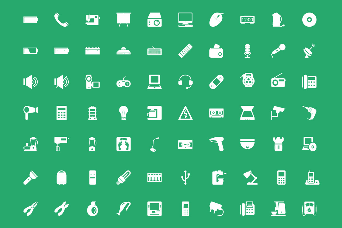 100 Electronics Vector Icons preview 2