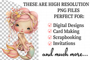 Whimsical Summer Mermaid Clipart, an Illustration by Daily.Designs (Thumbnail 2 of 6)