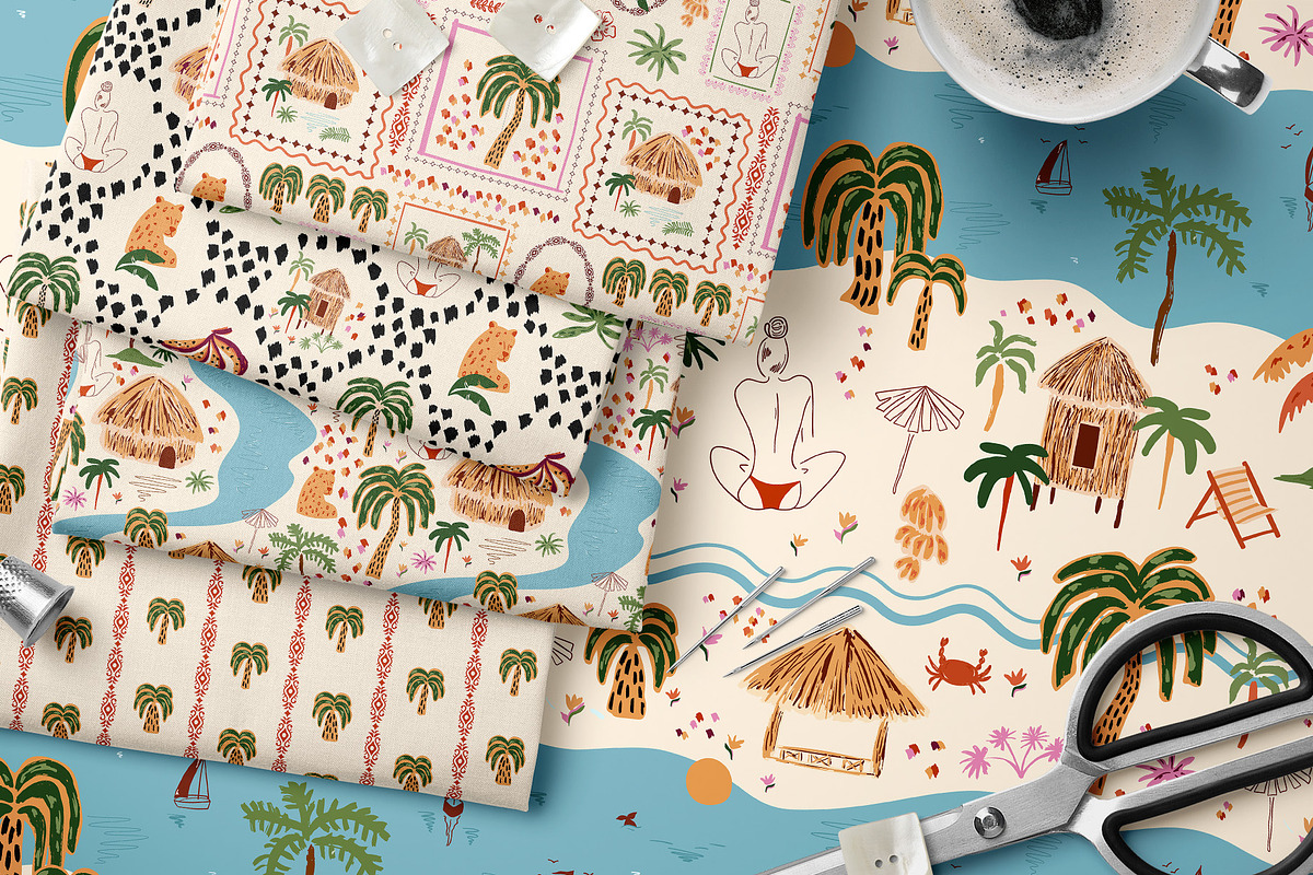 Hand drawn tropical floral patterns, a Pattern Graphic by Tani Kuzminka (Photo 12 of 22)