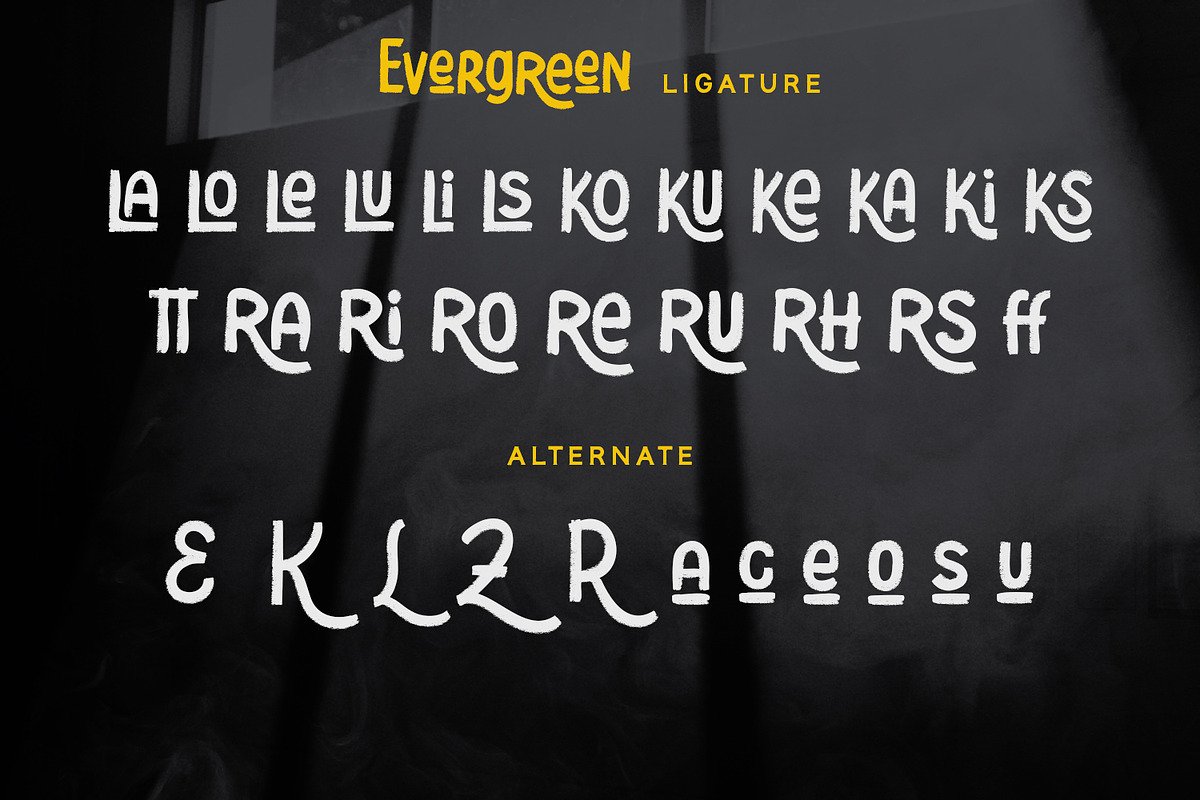 Evergreen - Display Font, a Script Font by Alpaprana (Photo 8 of 10)
