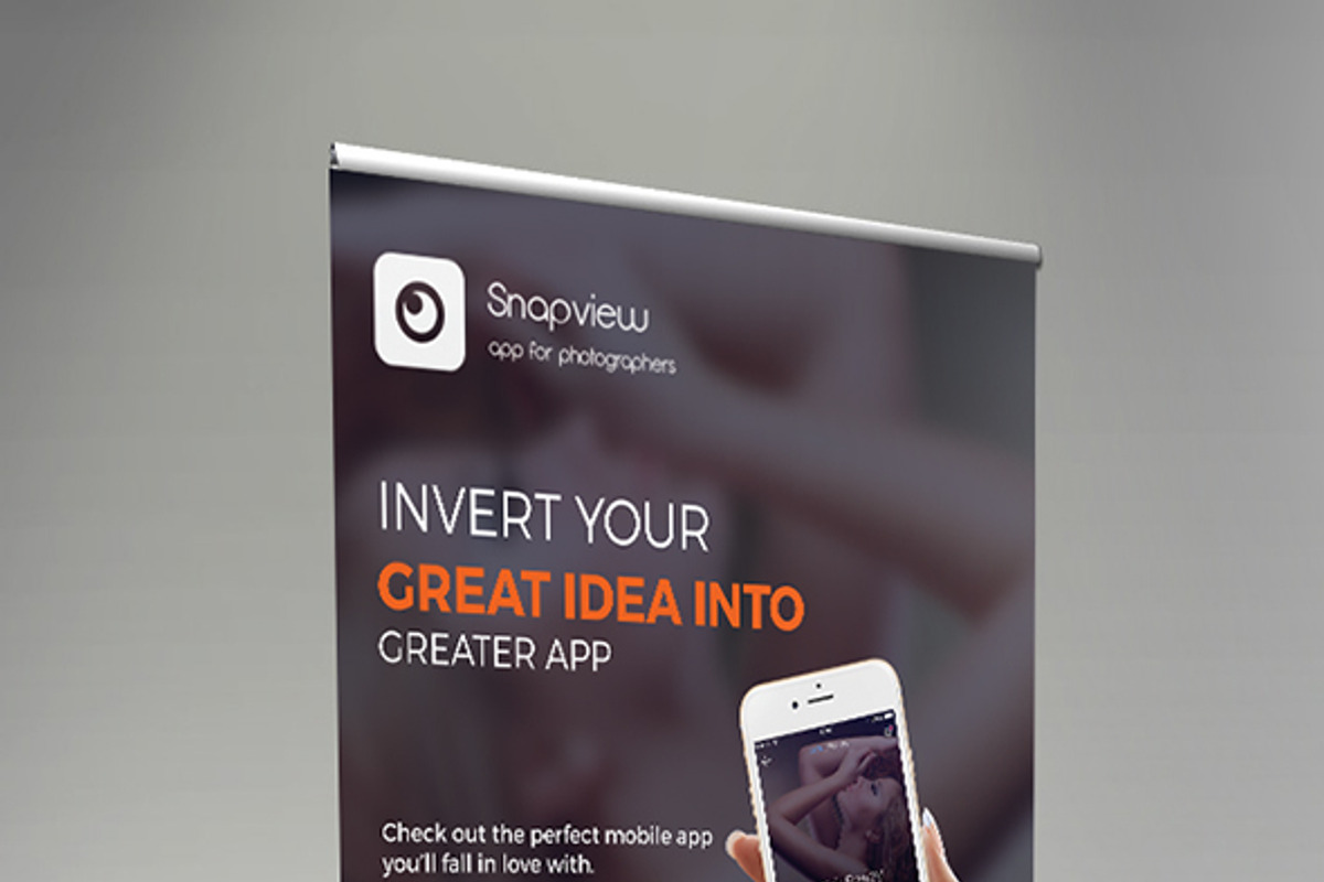 Mobile App Roll-Up Banner, a Flyer Template by ThemeDevisers (Photo 3 of 4)