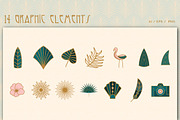 Logos & Graphics: Tropical Art Deco, an Icon by Liseno Designs (Thumbnail 4 of 9)