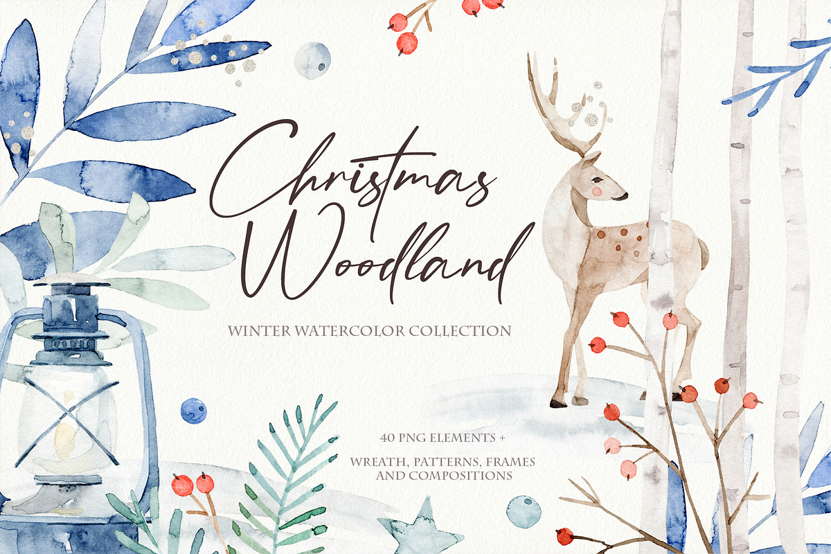 Winter Watercolor Collection, an Animal Illustration by svetsum (Photo 1 of 9)