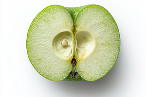 Fresh green apple with cut in half s, a Food & Drink Photo by Pixeness Studio