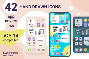 iOS 14 App Icons | hand drawn, an Icon by wowomnom
